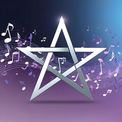 A musical pentagram set against a mesmerize
