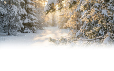 穏やかな冬の雪景色 Generative AI

