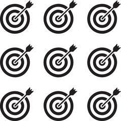 Target Icon Vector &ndash; Minimal Bullseye Symbol Isolated on White Background