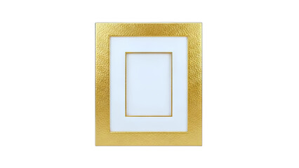 Gold Picture Frame on White Background