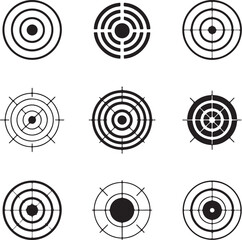 Target Icon Vector &ndash; Minimal Bullseye Symbol Isolated on White Background