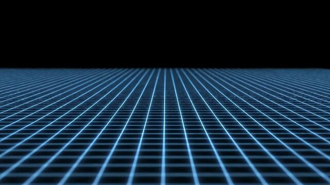 Blue grid receding into black