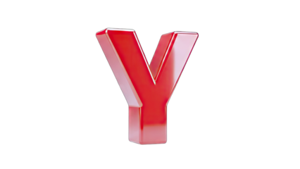 Red 3D Letter Y Isolated on White Background