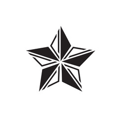 Obraz premium Geometric Star Design Icon with Sharp Lines on Isolated White Background
