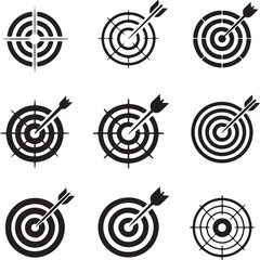 Target Icon Vector &ndash; Minimal Bullseye Symbol Isolated on White Background