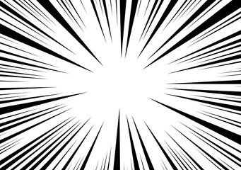Obraz premium Manga action burst lines background. Comic speed line Backdrop. Abstract boom ray pop art pattern.