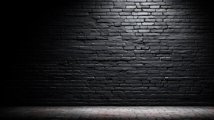 Dramatic Black Brick Wall Dark Design Background