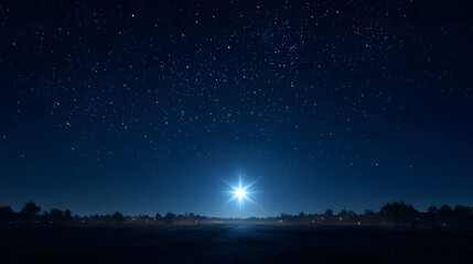 Obraz premium Bright Full Moon in Night Sky.