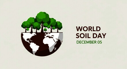 Pixelated Earth Globe with Lush Green Trees Celebrating World Soil Day
