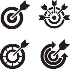 Target Icon Vector &ndash; Minimal Bullseye Symbol Isolated on White Background