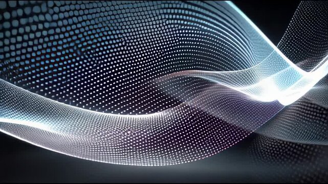 Futuristic dimensional rift visualized through layered light and glowing waves in a dark space.