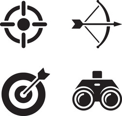 Target Icon Vector &ndash; Minimal Bullseye Symbol Isolated on White Background