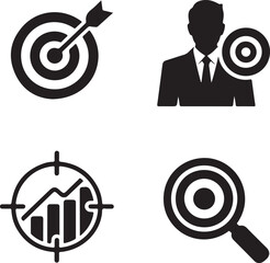 Target Icon Vector &ndash; Minimal Bullseye Symbol Isolated on White Background