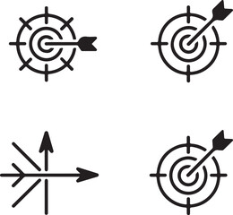 Target Icon Vector &ndash; Minimal Bullseye Symbol Isolated on White Background