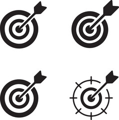 Target Icon Vector &ndash; Minimal Bullseye Symbol Isolated on White Background