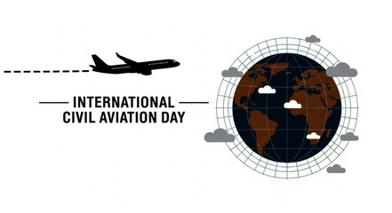 Obraz premium Silhouette of a Jet Airplane Flying with Dotted Trail, Celebrating Aviation Day.