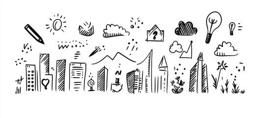 Hand Drawn Doodle Arrows and Symbols Vector Set