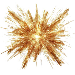 Fototapeta premium Golden Light Explosion on Transparent Background Depicting a Burst of Energy with Radiating Spark