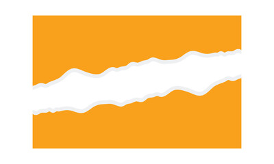 Orange background with a wavy torn white strip providing a textured blank space for text or images
