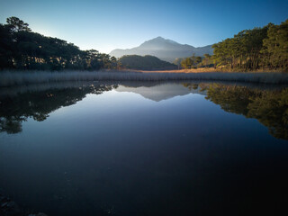sunset over the lake in Phaselis, Antalya.