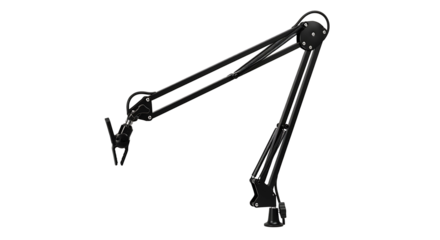Black Microphone Boom Arm for Professional Audio Recording.