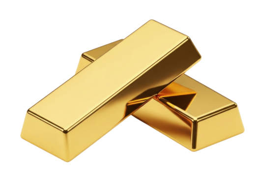 Gold bars stacked transparent background cutout png - Powered by Adobe