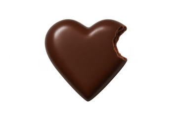 Bitten chocolate heart symbolizing love and temptation