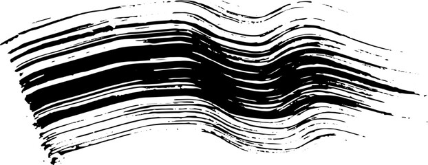 Real Ink Wave Dry Brush Grunge Stroke Illustration.