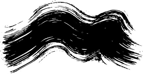 Real Ink Wave Dry Brush Grunge Stroke Illustration.