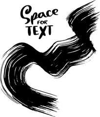 Real Ink Wave Dry Brush Grunge Stroke Illustration.