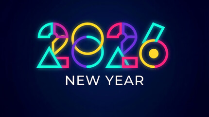 Vibrant Geometric 2026 New Year Celebration Background