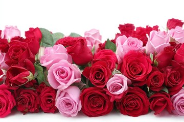 Fototapeta premium A beautiful arrangement of fresh red and pink roses.