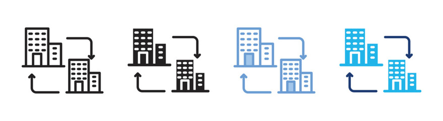 B2b icon set multiple style collection