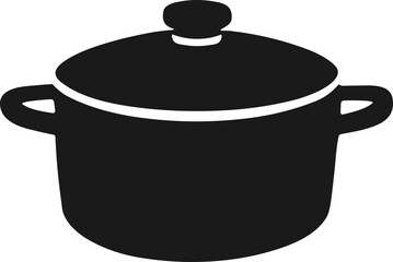 frying pan icon clipart vector on transparent background.Kitchen utensils and cookware icon set, black silhouette illustrations, fork, spoon, knife, frying pan, pot, teapot, cooking design elements