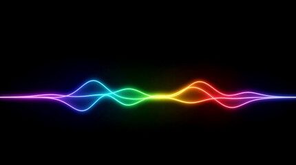 Dynamic Rainbow Sound Wave on Black Background