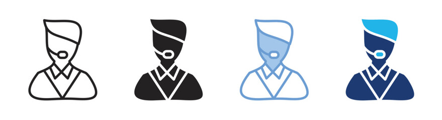 Customer sevice icon set multiple style collection