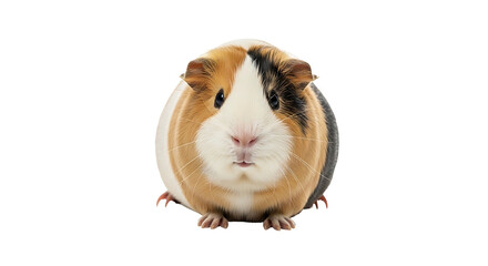 Cute Guinea Pig Portrait Studio Shot White Background.