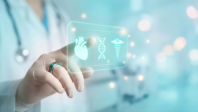 Digital Health Technology Interface Hand Doctor - Powered by Adobe