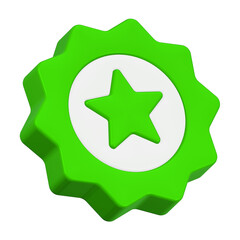star 3d rendering icon green gear