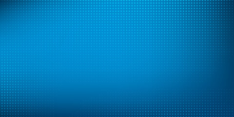 Blue dotted opened 3d realistic gift box with magical shining glow and golden ribbons flying off cover, place for your text abstract simple design art