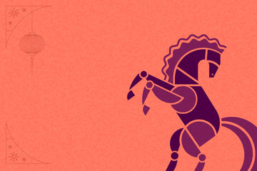 Chinese New Year Year of the Horse Minimal Background