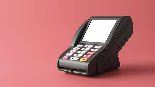 Pos machine mockup angled with blank screen