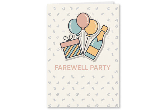 Celebrate and bid farewell with festive balloons, a thoughtful gift, and champagne, perfect for sending off colleagues or friends with joy and good cheer. - Powered by Adobe
