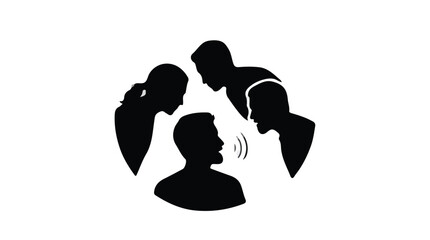 Family Therapy Adults Listening to Child Silhouette