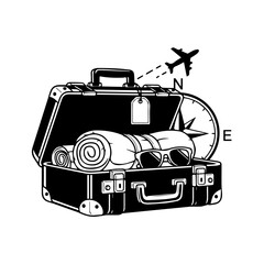 Packed suitcase ready for travel