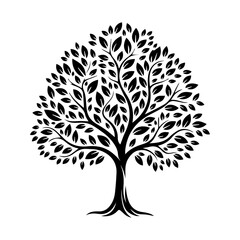 Elegant black and white tree silhouette