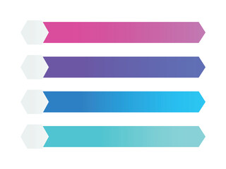 Four gradient arrow shaped banners for list or steps