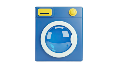 Cartoon Washing Machine Isolated on White Background