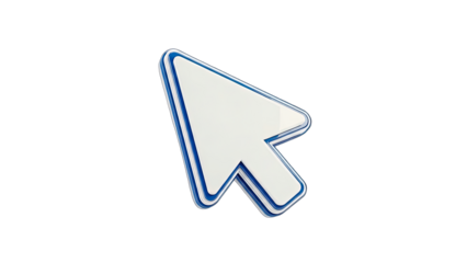 Mouse Cursor Pointing on White Background