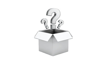 Question Marks Emerging from a Box - Concept